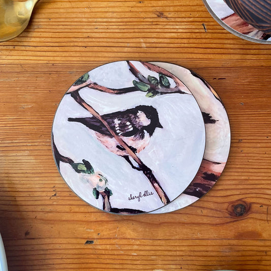 Coal Tit Coasters -  Round  (Pack of 4)