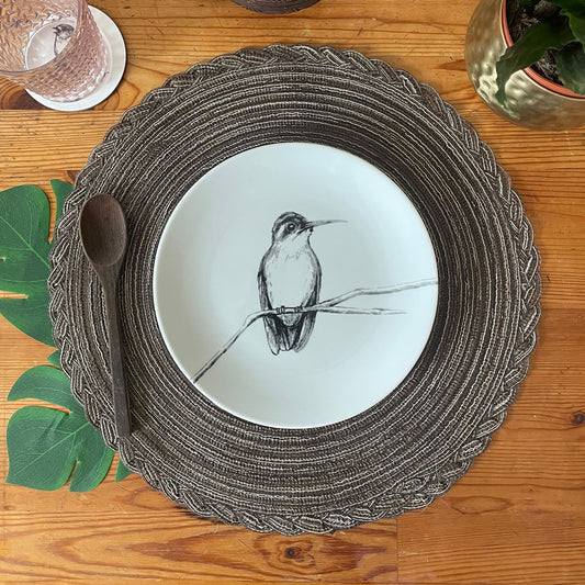 Hummingbird On A Branch Plate - The BirdLife Collection