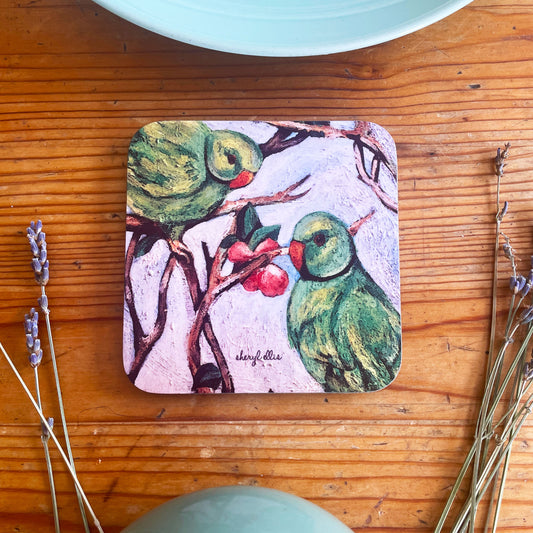 Parakeet Coasters -  Square (Pack of 4)