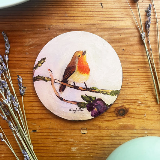 Robin Coasters - Round  (Pack of 4)