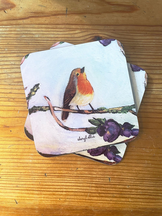 Robin Coasters - Square (Pack of 4)