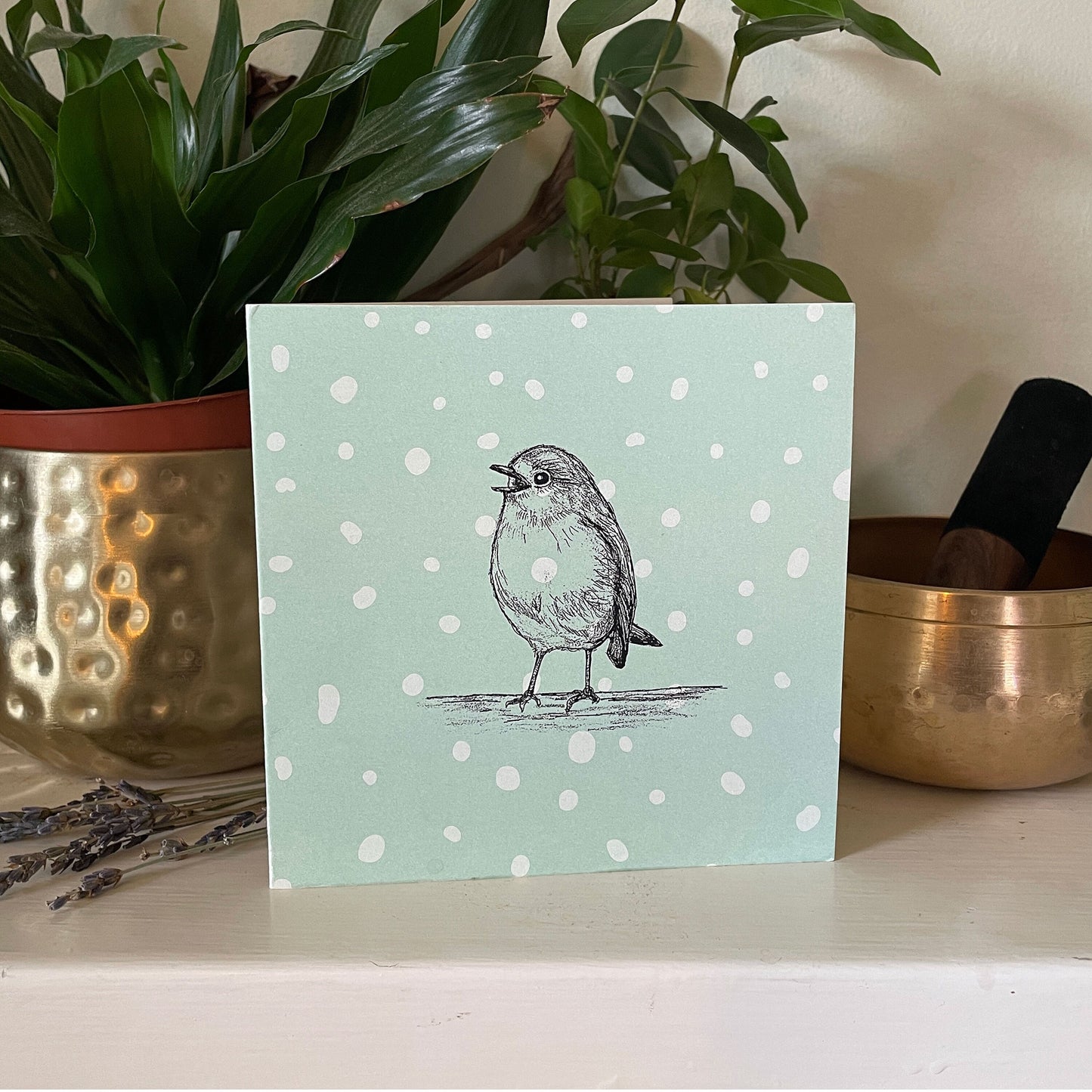 Chirping Robin Greeting Card (Pack of 3)