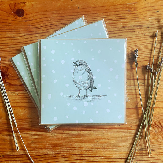 Chirping Robin Greeting Card (Pack of 3)